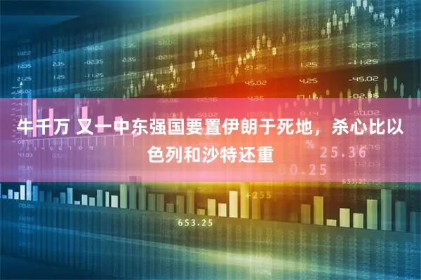 牛千万 又一中东强国要置伊朗于死地，杀心比以色列和沙特还重