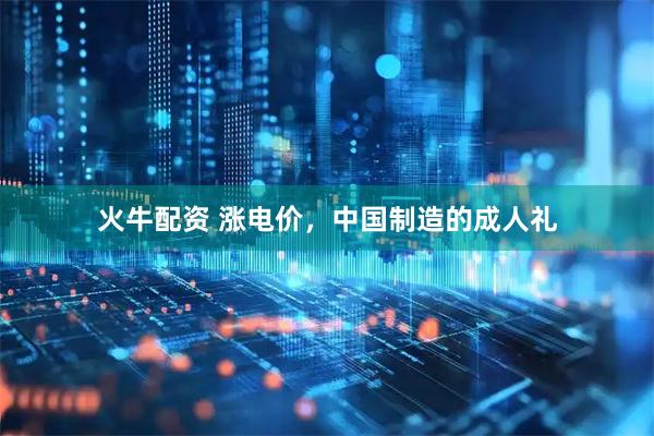 火牛配资 涨电价，中国制造的成人礼