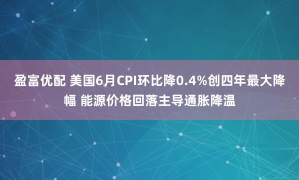 盈富优配 美国6月CPI环比降0.4%创四年最大降幅 能源价格回落主导通胀降温
